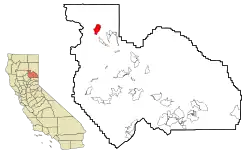 Location in Plumas County and the state of California