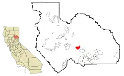 Location in Plumas County and the state of California