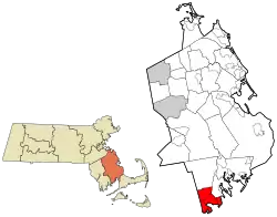 Location in Plymouth County in Massachusetts