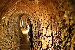 Underground tourist route in a former tin and cobalt mine
