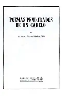 Ricardo Carballo Calero, Poemas pendurados de un cabelo, 1952.