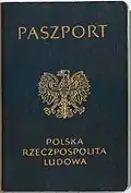 PRL ordinary passport cover (until fall of communism - 1990)