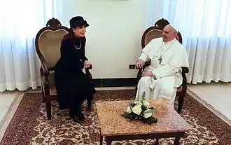 President Cristina Fernández and Pope Francis at the Vatican; March 2013.