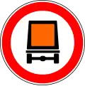 No vehicles carrying dangerous goods