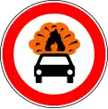 No vehicles carrying explosives
