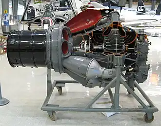 Pratt & Whitney J42 shows secondary air system impeller for bearing cooling air.