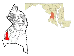 Location of Fort Washington in Maryland