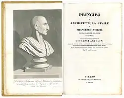 Francesco Milizia, Principj di architettura civile, Milan, 1832