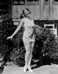 Norma Smallwood (winner of 1926 Miss America) popularized polka dots design in this publicity handsout[21]