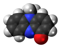 Space-filling model of the pyocyanin molecule