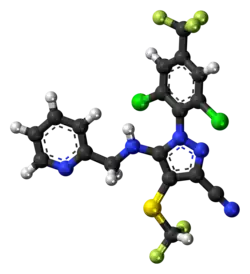 Ball-and-stick model of the pyriprole molecule