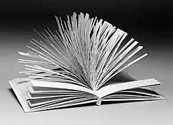 The book as pictured, is cut into horizontal strips