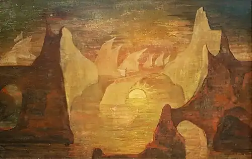 Saulīt vēlu vakarā (The sun at dusk - motif from a folk song) (1916)