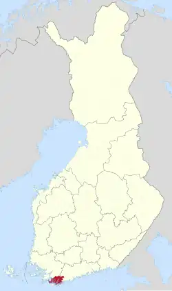 Location of Raseborg in Finland