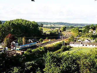 Pontrilas railway station, currently closed, in the very long section without an intermediate station between Abergavenny and Hereford.