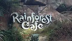 The logo of the Rainforest Cafe at Disney's Animal Kingdom in Bay Lake, Florida, on January 12, 2018.