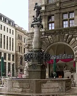 City Hall Fountain, Neues Rathaus, Burgplatz, Leipzig, 1908