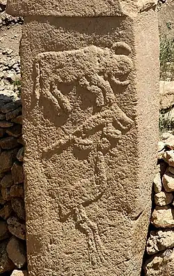 Reliefs of animals, Göbekli Tepe Layer III (Pre-Pottery Neolithic A), c. 9000 BCE.