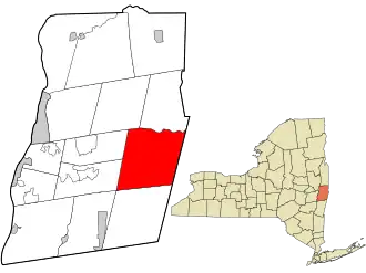 Location in Rensselaer County and the state of New York.