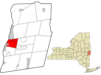 Location in Rensselaer County and the state of New York.