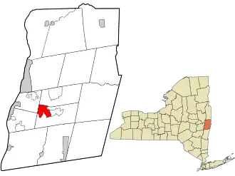 Location in Rensselaer County and the state of New York.