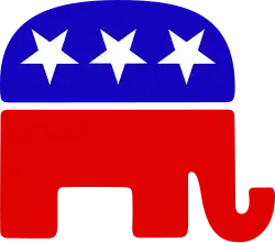 The red, white and blue elephant as seen on the GOP website in 2011