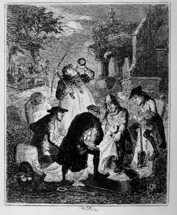 Body snatchers in a cemetery