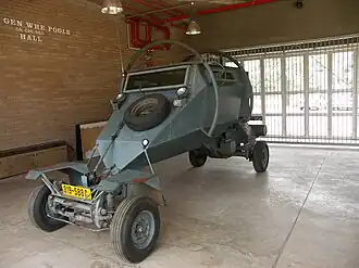 The Rhodesian Leopard security vehicle, one of the first V-hull vehicles.