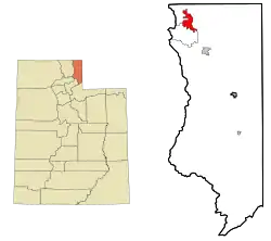 Location in Rich County and the state of Utah