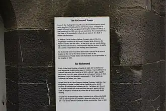 Information sign at tower