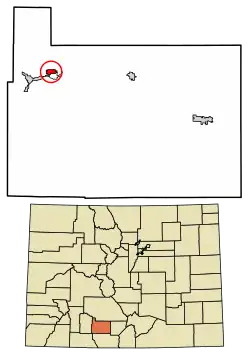 Location of the Alpine CDP in Rio Grande County, Colorado