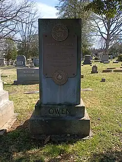 Gravestone of Robert Latham Owen, U.S. senator.