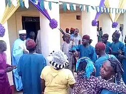 Royal horn blowers before the palace of the Chief of Kagoro.