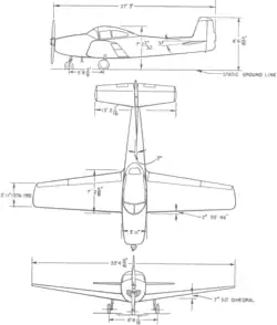 3-view line drawing of the Ryan L-17
