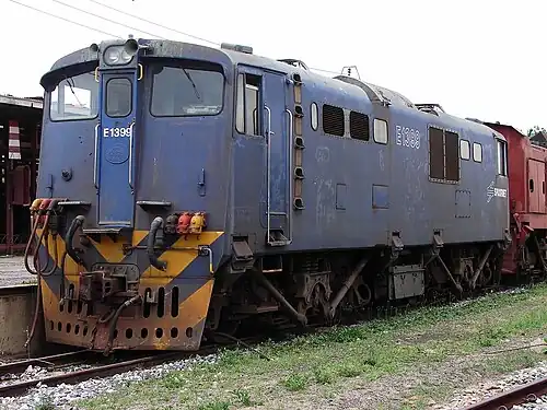 No. E1399 in Spoornet blue with outline numbers at Koedoespoort, 9 October 2009