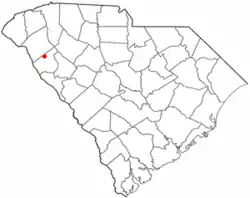 Location of Antreville, South Carolina