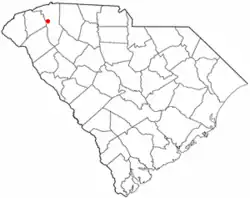 Location of Berea, South Carolina