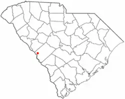 Location of Clearwater, South Carolina