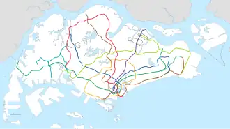 Singapore MRT/LRT system map