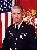 SGT Brian Wood of Alpha Company, 9th Engineer Battalion was killed when his vehicle was struck by a mine on 16 April 2004 during OIF II.[28]