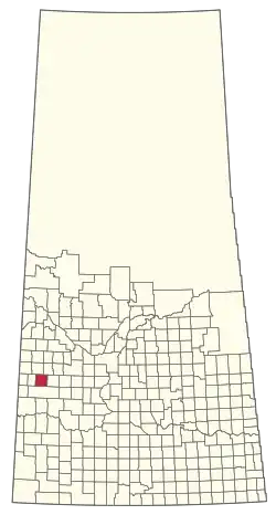 Location of the RM of Oakdale No. 320 in Saskatchewan