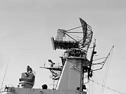 Close up of Northampton’s SPS-2 antenna c. 1954.