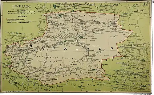 Map including Kashgar (1917)