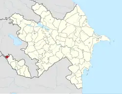 Map of Azerbaijan showing Sadarak District