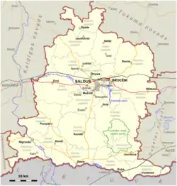 Location of Saldus Municipality
