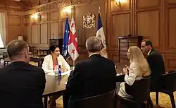 President Salome Zourabichvili meeting with foreign ambassadors inside Orbeliani Palace