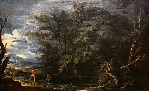Mercury and the Dishonest Woodsman (ca. 1663), oil on canvas, 125.7 x 202.1 cm., National Gallery