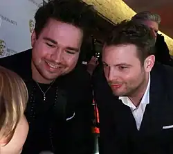 Child interviews Sam Nixon and Mark Rhodes at the British Academy Children's Awards in 2015