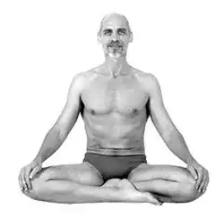 Muktasana, easier variant with feet on ground, useful for meditation