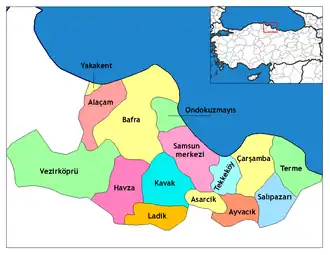 Districts of Samsun
